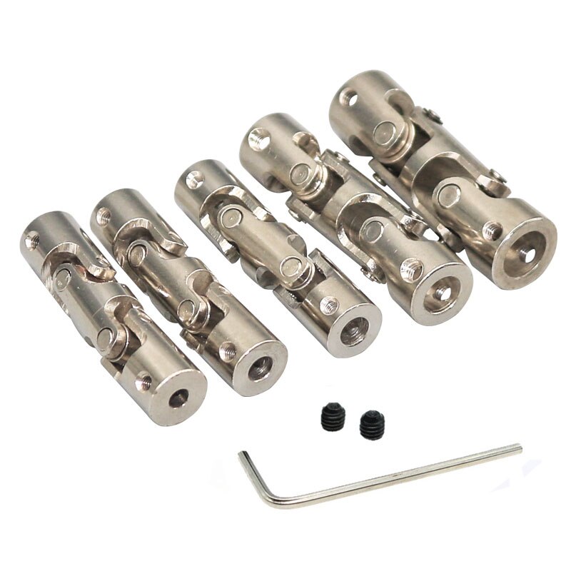 4mm/5mm/6mm/8mm/10mm Metal Three Section Universal Joint Coupling Shaft Motor Connector Coupler For Toy Car Boat Model Parts