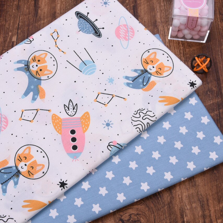 Spacecraft 100% Twill Cotton fabric Cloth DIY handmade sewing patchwork quilting home sheets pillow decor tissus material