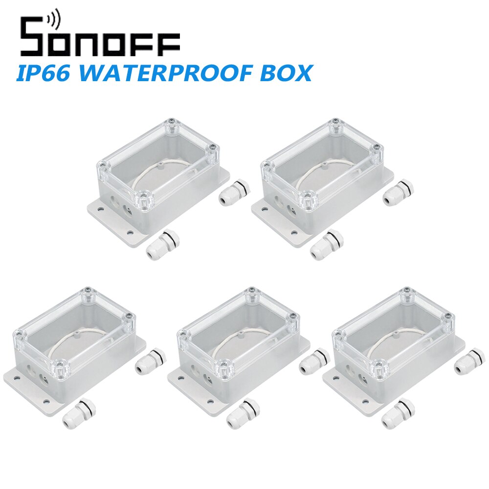 5Pcs Sonoff IP66 Waterproof Cover Case for Sonoff Basic/RF/Dual/Pow/TH16/G1 Cable Wire Connector Junction Box Smart Home DIY