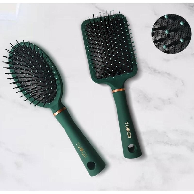 Masaje peine de Airbag mojado y secador de pelo de bolsa de aire peines y cepillos Retro verde oscuro mujer rizado cepillo desenredante chicas suave cepillo de pelo