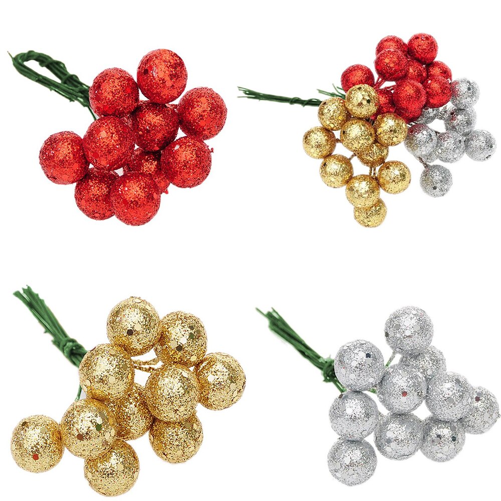 10 Stks/partij Kerstboom Opknoping Kerstballen Rood Sliver Gold Opknoping Ballen Hanger Ornament Voor Party Decoratie