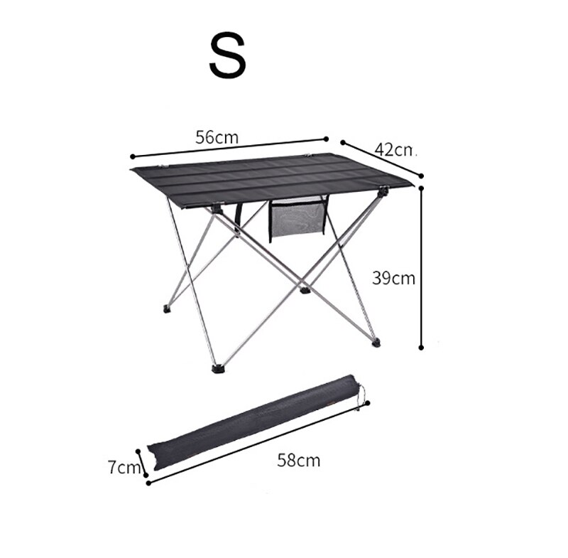Bærbart aluminiumslegering ultra-let foldebord skrivebord lille størrelse foldbart bord bord camping udendørs picnic