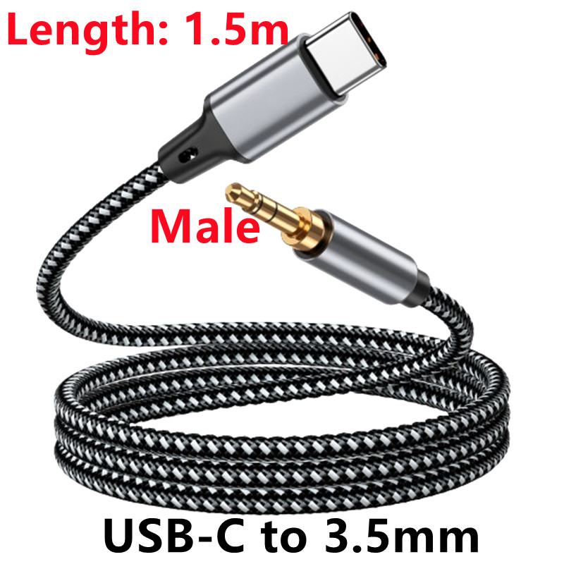 Kabel USB-C robić 3.5mm Jacek Aux TABLLYUGE, adapter audio USB-C, 1m/1.5m/2m robić słuchawek, telefonu, samochodu, złącze audio, kabel Aux: BIAŁY