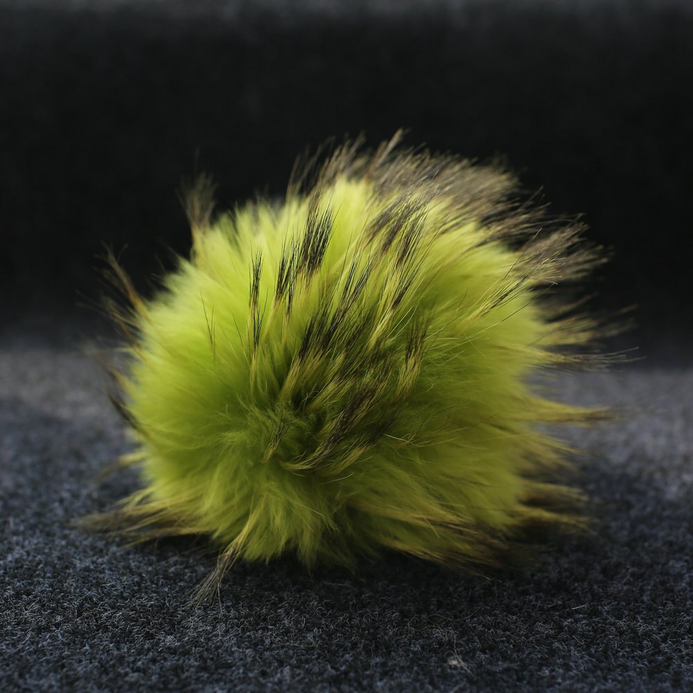 DANKEYISI 5 uds DIY pompones Piel de mapache 13-14cm piel Pom gorro de punto gorros bufandas de llavero de piel Real pompones Bola de piel: 5