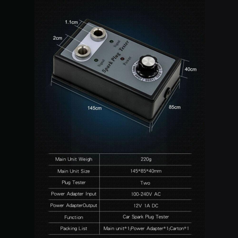 Car Spark Plug Tester Ignition Testers Automotive Diagnostic Tool Double Hole Analyzer for 12V Gasoline Vehicles Petrol Car O4I5