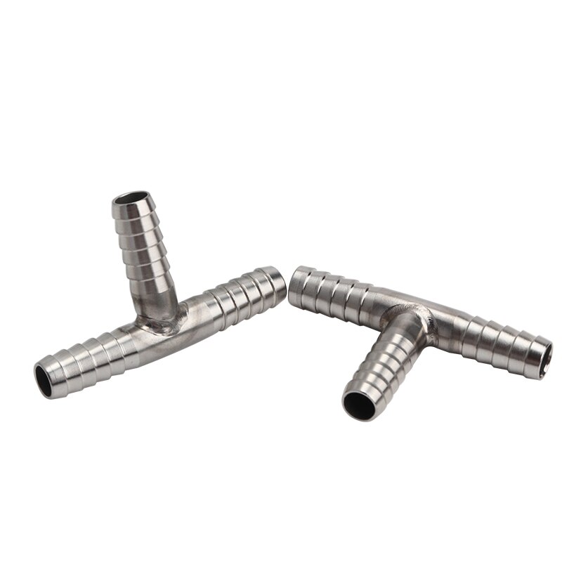 Y form u forme t forme korsform slangeadapter, rustfrit stål 1/4 "7mm barb fitting 3 måde tee barbed  co2 slange splicer homebrew