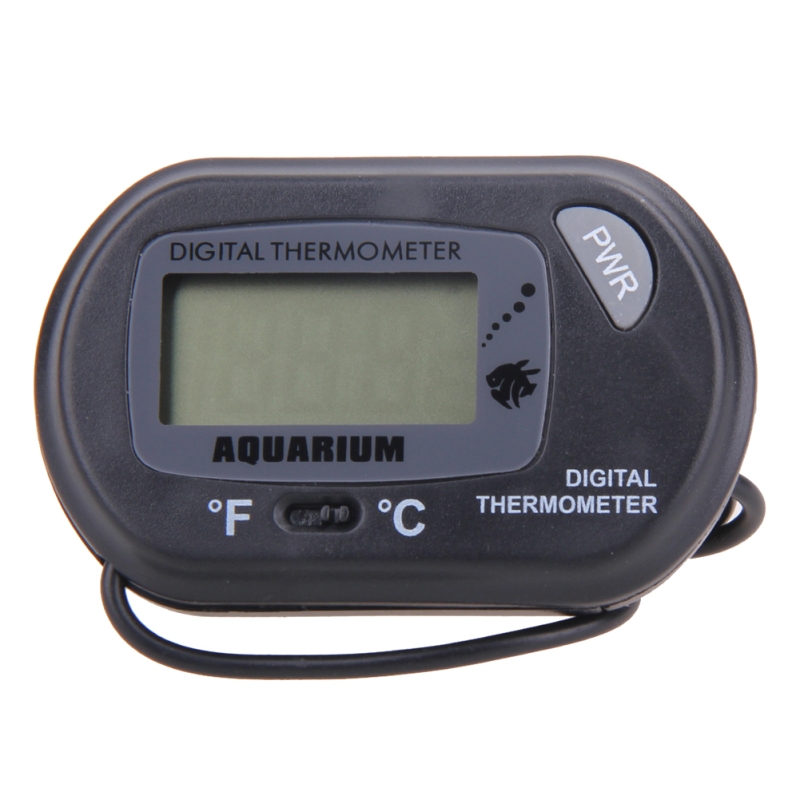 Digital LCD Screen Sensor Aquarium Thermometer Wired Aquarium Fish Tank Temp Meter Electronic Temperature Measurement Black
