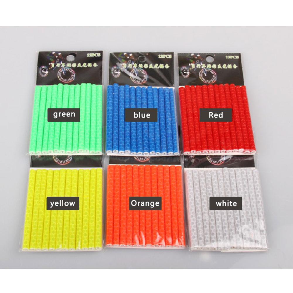 12 stk cykel reflekterende rem mountainbike ridehjul fælg eger mount clip tube sikkerheds advarselslys strip reflektor