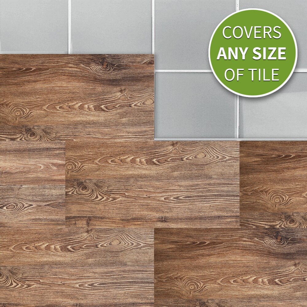 9 Stks/pak Donkerbruin Houten Zelfklevende Pvc Muur Stickers Diy Badkamer Keuken Wandtegel Trap Sticker 20x10cm