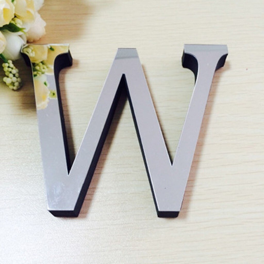 26 Buchstaben Diy 3d Spiegel Acryl Zauberstab Aufkleber Decals Heimat Dekor Zauberstab Kunst Wandbild Für Hause dekorationen 3.0hus: W