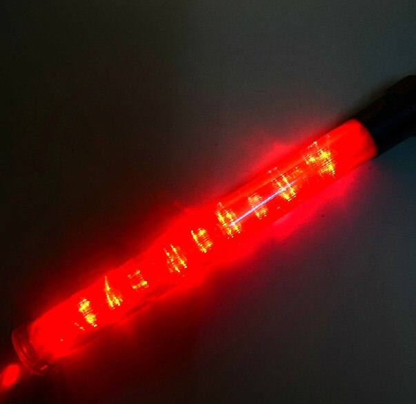 Bastón de tráfico LED luminoso, barra de advertencia, PVC, amarillo, verde, blanco, rojo y azul
