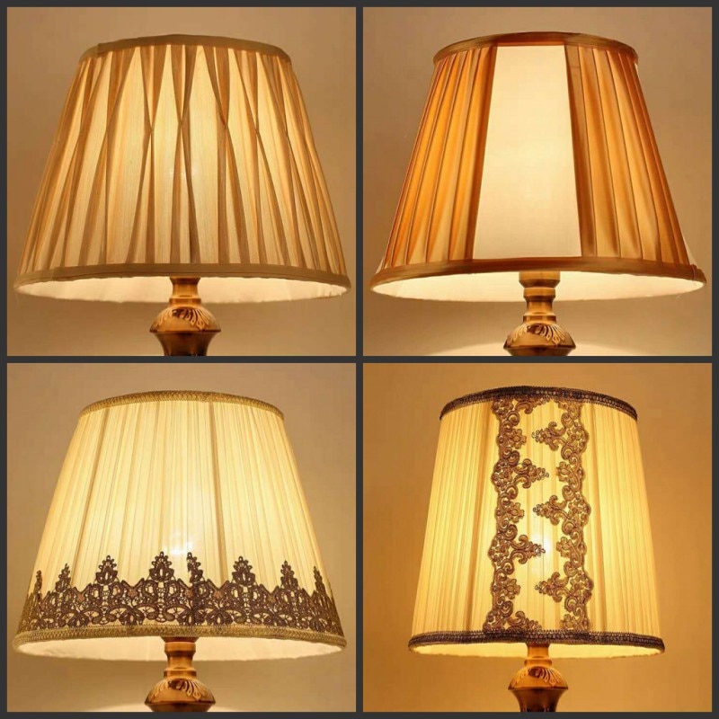 Abat-jour rond en tissu, Art déco, moderne, idéal pour luminaire de table, E27