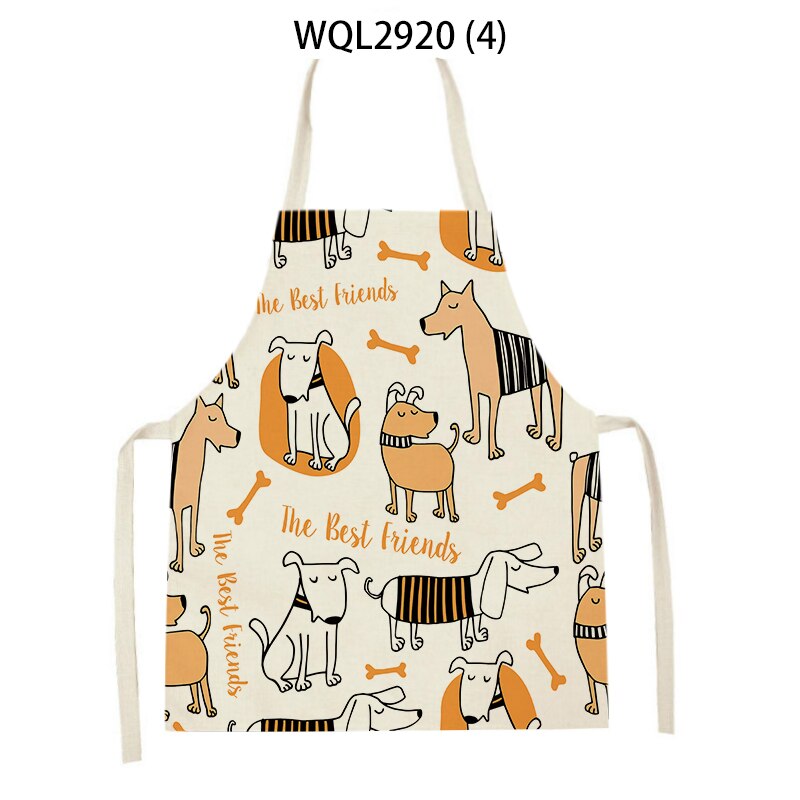mandilon escolar infantil delantal barbero limpieza hogar Blusa con estampado de dibujos de animales para niños, delantal de cocina a prueba de aceite, antiincrustante, para el hogar,: WQL2920-4 / 68x55cm adultsize