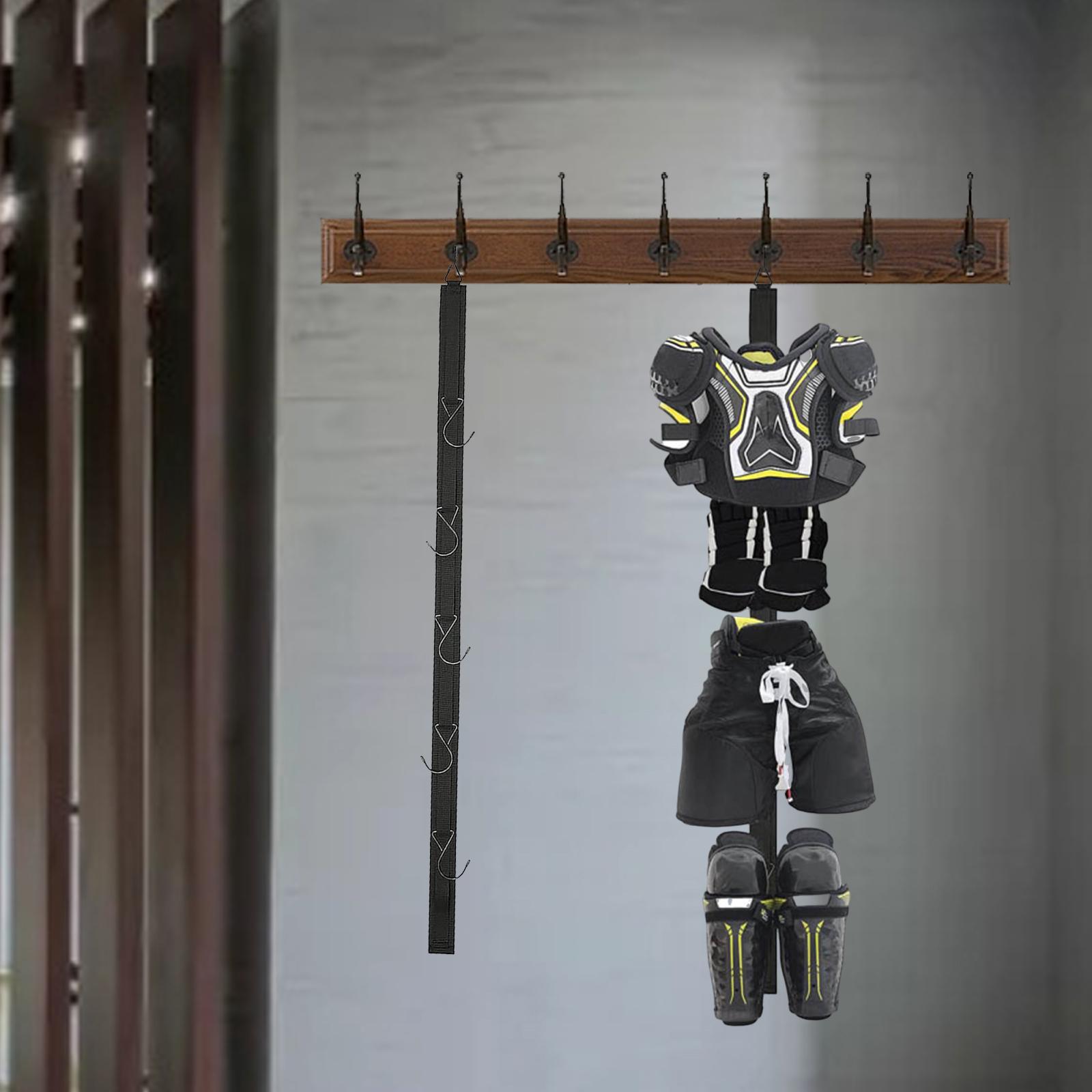 Organizer na sprzęt hokejowy z haczykami, wieszak na sprzęt hokejowy, stojak robić suszenia sprzętu hokejowego robić domu w akademiku sportowym obozu