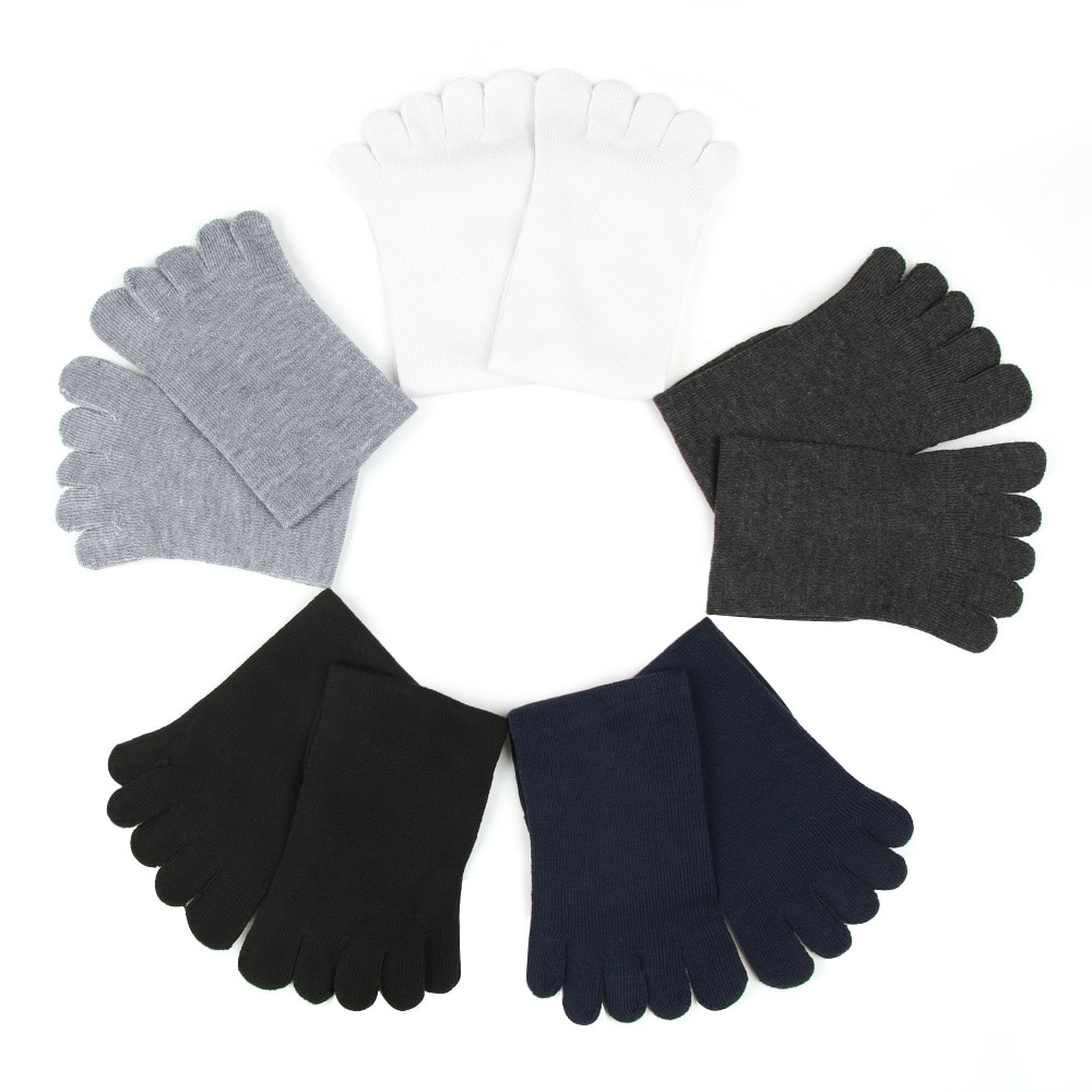 1 paar Unisex Sokken Winter Warme Zachte Mannen Vrouwen Sokken Katoen Vinger Ademend Vijf Teen Sokken Vijf Vinger Effen Sokken