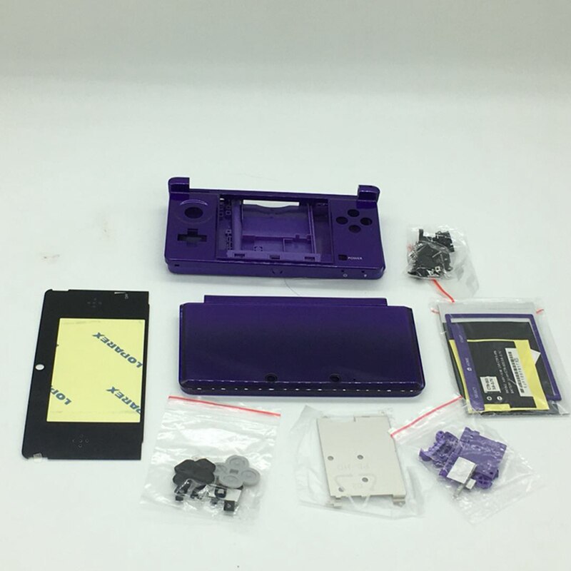 Carcasa completa para consola Nintendo 3DS, carcasa de cristal de goma pequeña para consola 3ds