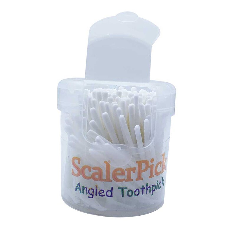Abgewinkelt zahnstocher Scalerpick Weiß Kunststoff Haushalt Zähne Reinigung Gebogene Haken 2 Flasche 400 stück…