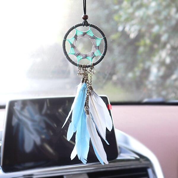 Dreamcatcher Auto Opknoping Ornamenten Auto Spiegel Hanger In Auto Accessoires Voor Meisjes Vrouwen Roze Home Room Decor Auto Windgong: Dreamcatcher 02