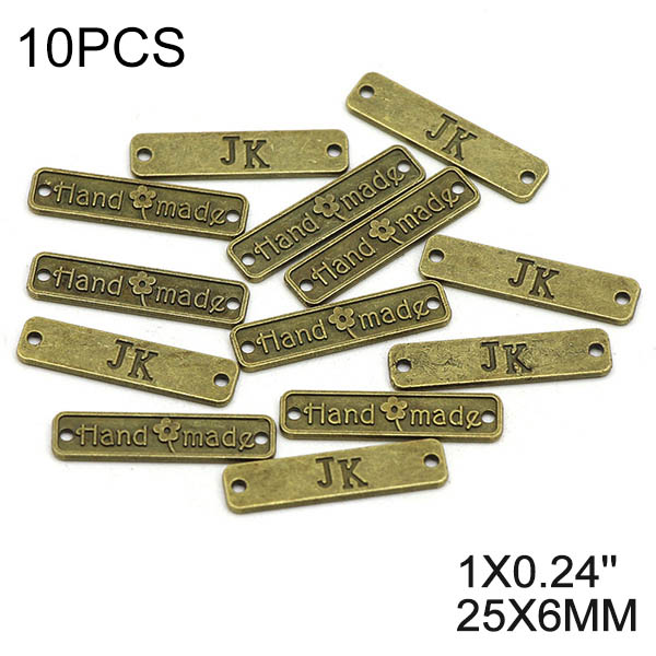 Sliver Brons Ronde Metalen Tags Handgemaakte Labels 14*14Mm Legering Naaien Labels Voor Ketting Armband Mode-sieraden Bevindingen 10Pcs: 7