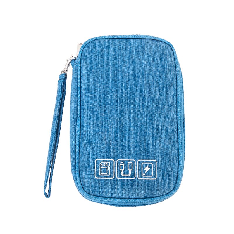 2020 saco de armazenamento de viagem à prova dhot água quente eletrônica carregador usb caso cabo organizador portátil multifuncional saco de armazenamento: Azul