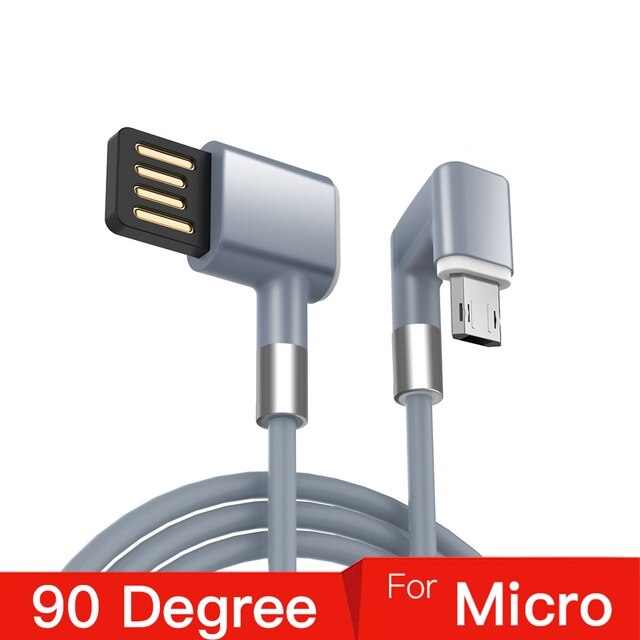 2.4A 180 Graden Snelle Lading Data Type C Micro Usb C Kabel Voor Samsung Huawei Xiaomi Type-C Lader lange Mobiele Telefoon Draad Koord: Gray For Micro