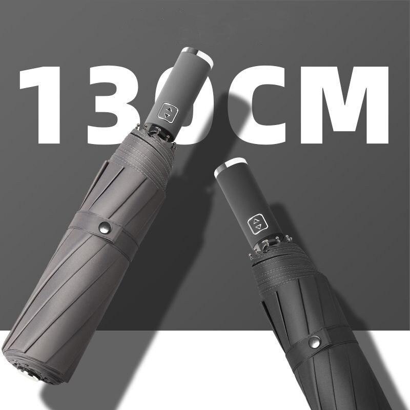 Grote Grootte Opvouwbare Sterke Winddicht Reizen Paraplu Familie 130Cm 3 Vouw Regen Storm Paraplu Voor Mannen