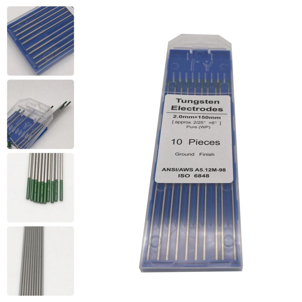 1 Pack Pure Tungsten Electrodes WP Durable Ground Finish Tungsten Electrode Welding Electrode for Arc Welding TIG