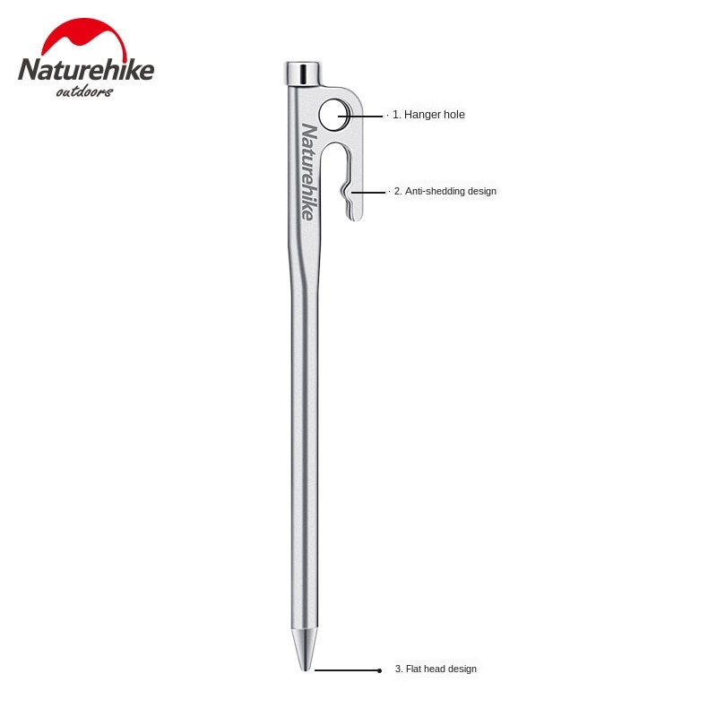 Piquet de tente en acier inoxydable naturetrekking grand piquet de tente auvent pieu de Camp haute résistance NH19PJ014