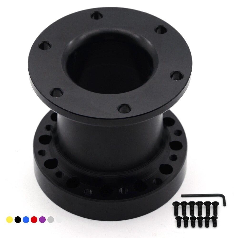 Universal Steering Wheel Hub Spacer 76MM Steering Wheel Hub Boss Kit Adapter Spacer: Black