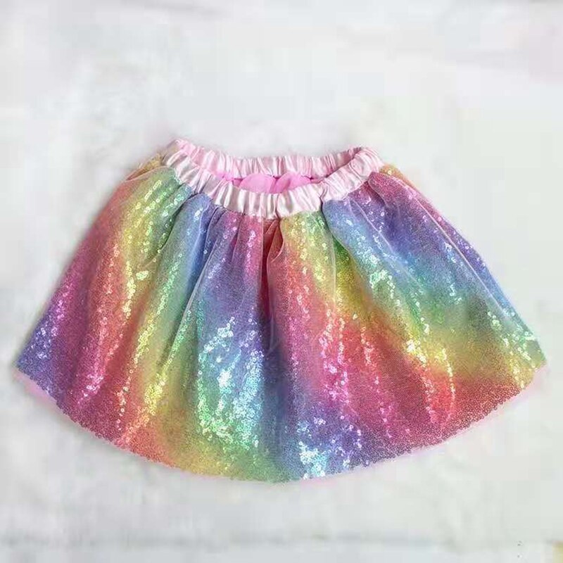 Baby Meisje Rok Pailletten Elastische Taille Korte Tutu Rokken Casual Geplooide Rok Meisje Rokken