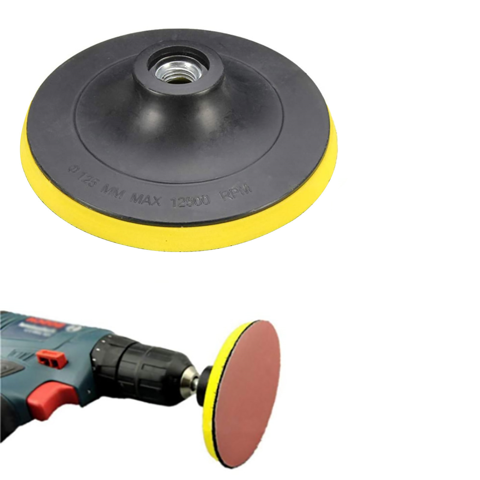 Almohadilla de respaldo de disco de lijado, 125mm, disco de lija, lijadora, almohadilla de pulido, Agujero interior de 10mm