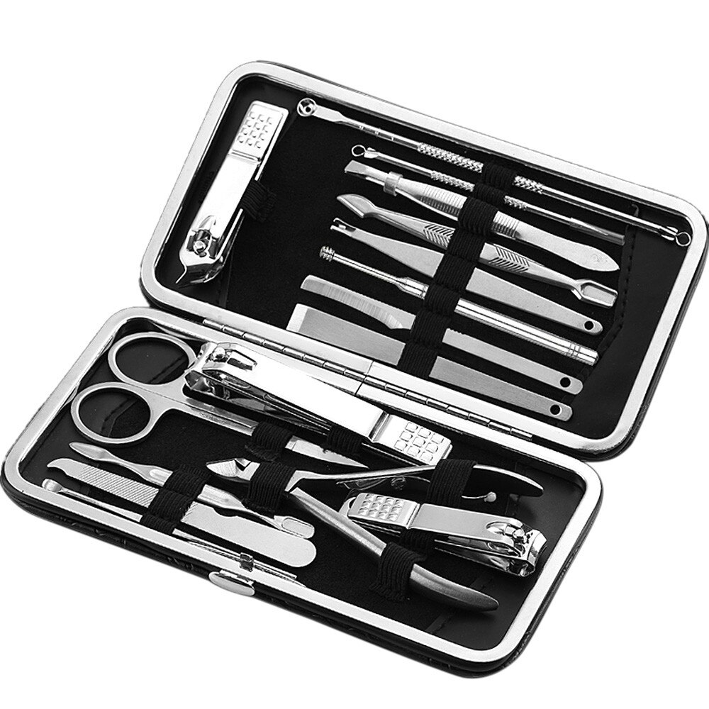 Nagelknipper 1Set/16Pcs Nail Tangen Clipper Rvs Nagels Clippers Schaar Pak Set Kits Manicure Nagels tool