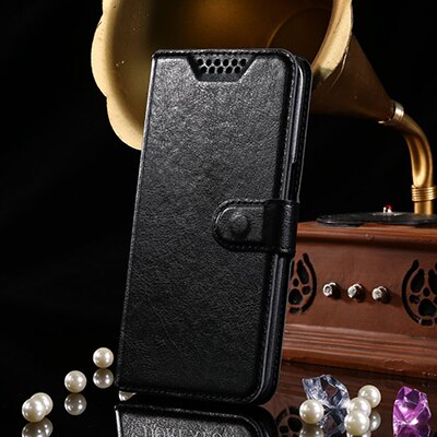 Voor A1 Alpha 21 6.52 &quot Wallet Case Flip Lederen Telefoon Beschermhoes Pu Siliconen Shell: 031K Black