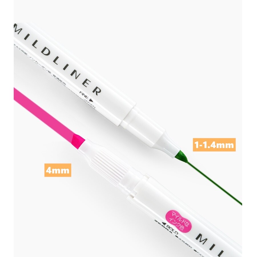 Zebra Mildliner Double Ended Highlighter Pen Set, WKT7 Mild Liner Chisel Marker Fluorescent color Lettering Drawing Paint F6506