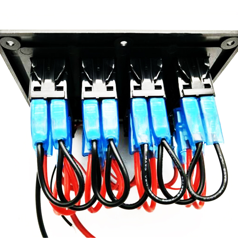 Impermeable 4 Gang RV coche barco marino disyuntor Panel de interruptor basculante LED