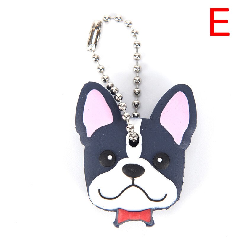 1 Pc Silicone porte-clés capuchon tête couverture porte-clés étui coquille chat Hamster Shih Tzu carlin chien animaux forme belle bijoux: E 1pcs