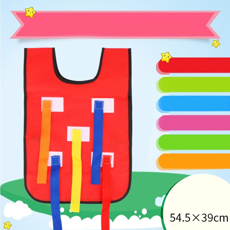 Children's Toys Outdoor Sports Game Vest Kindergarten Grab Tail Children Training Equipment Group Tail Pulling Game: adult red vest