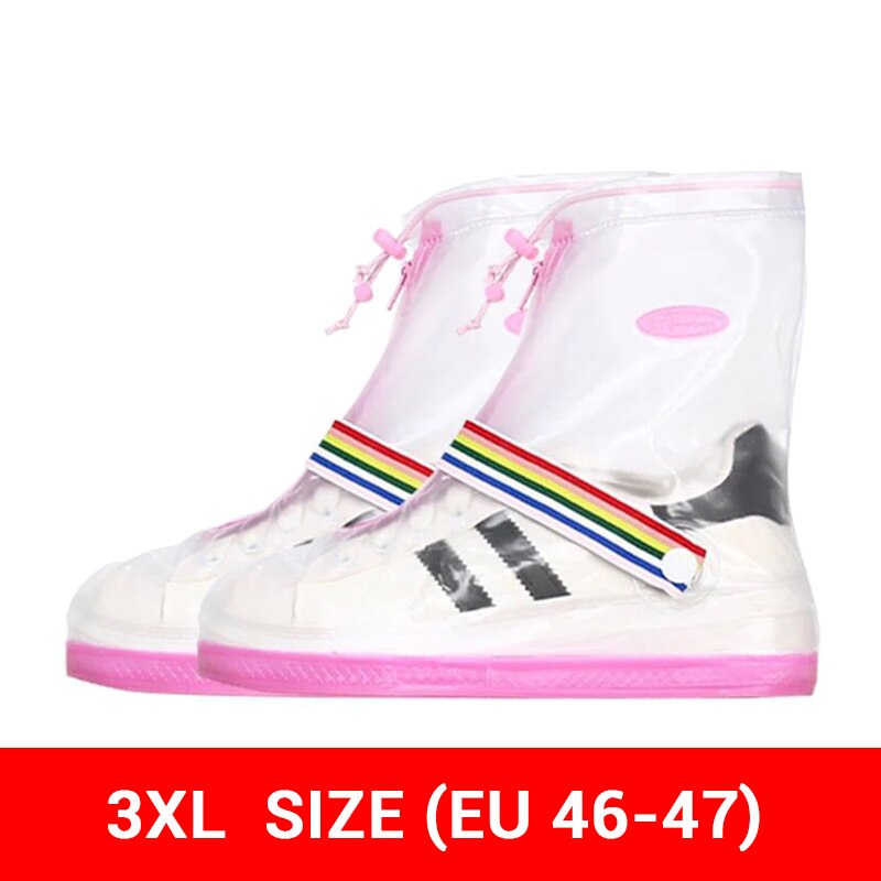 Motorrad Regen Schuhe Abdeckungen Motorrad Stiefel Überschuhe Wasserdichte Fahrrad Radfahren Biker Rutschfeste Regendicht Moto Stiefel Reusable: H-188-3XL-Pink