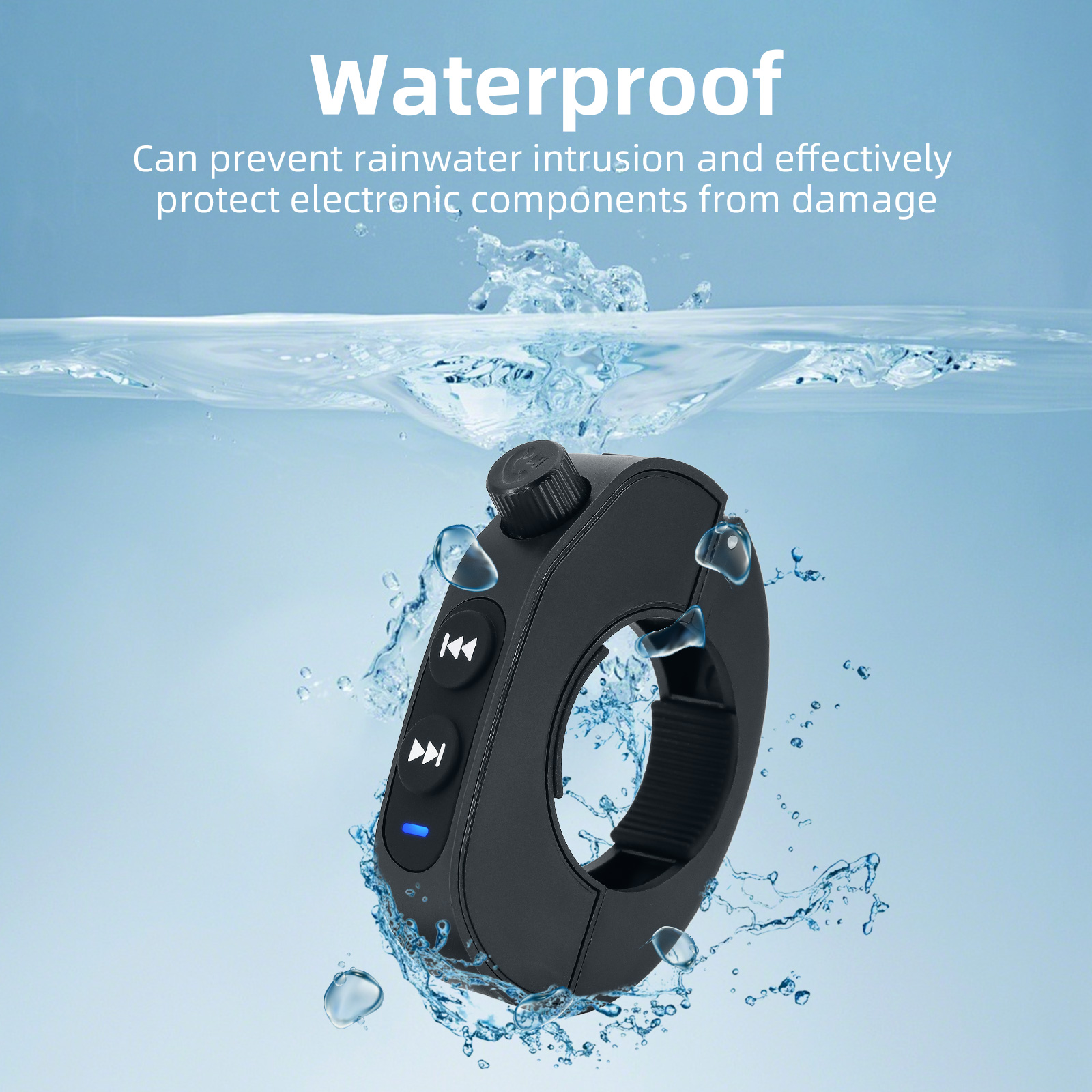 Control de manillar de motocicleta compatible con Bluetooth llamadas manos libres Control remoto manillar de bicicleta impermeable control multimedia tipo c