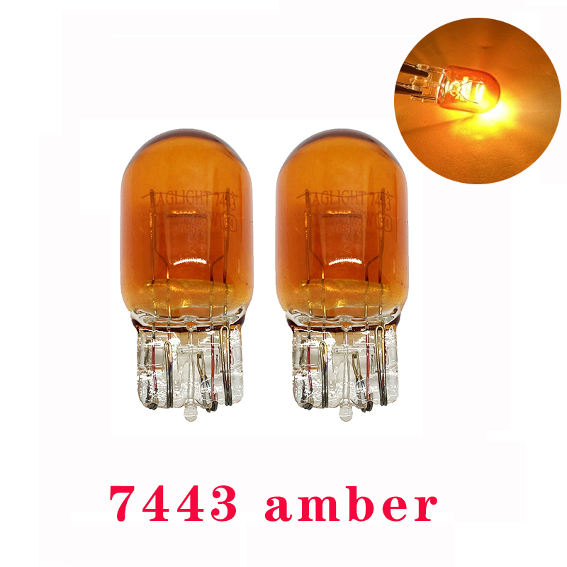 1/4/10pcs T20 7440 7443 WY21W W21W Halogen Bulbs 7443 W21/5W T20 Super Bright Backup Reversing Light For Car Signal Lamp 12V: changeable / 5000K