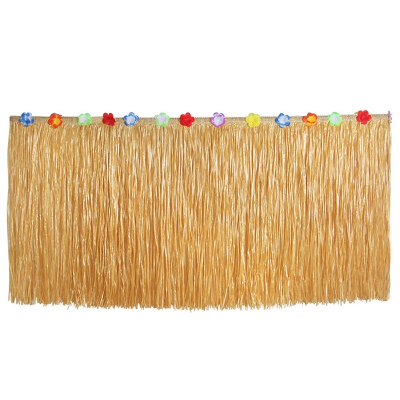Hawaiian Straw Table Skirt , Raffia Fringe Party Decoration for Graduation Ceremony or Costume Party: 580CM