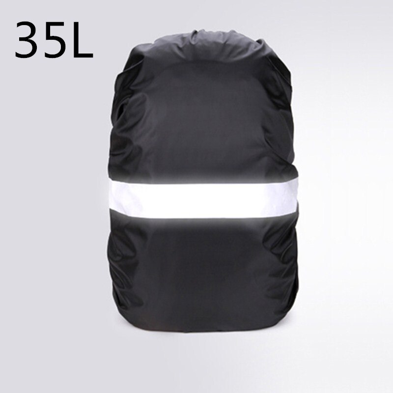 80L Reflektierende Regen Abdeckung Rucksack, 20L 35L 45L Wasserdichte Tasche Abdeckung, draussen Camping Wandern Klettern Staubdicht fallen für Rucksack: Schwarz 35L