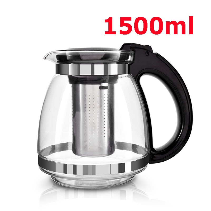 Echt 1500 ml Glas Theepot Thuis &amp; Kantoor Thee Pot Ketel Drinkware Warmte-resistan Rvs Zeef