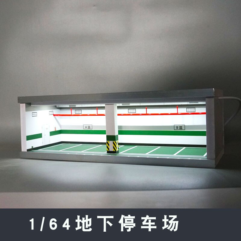 6 Ruimtes 1/64 Ondergrondse Parking Garage Plaatsing Legering Model Auto Collectie Display Scène Props: Default Title