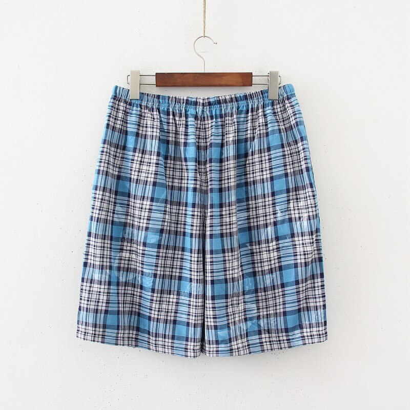 2022 sommer herre 100%  bomullssøvnbukser herre strandshorts menn fritidsrutete natttøy halvbukser badeshorts m-xxl 2 stk/lott