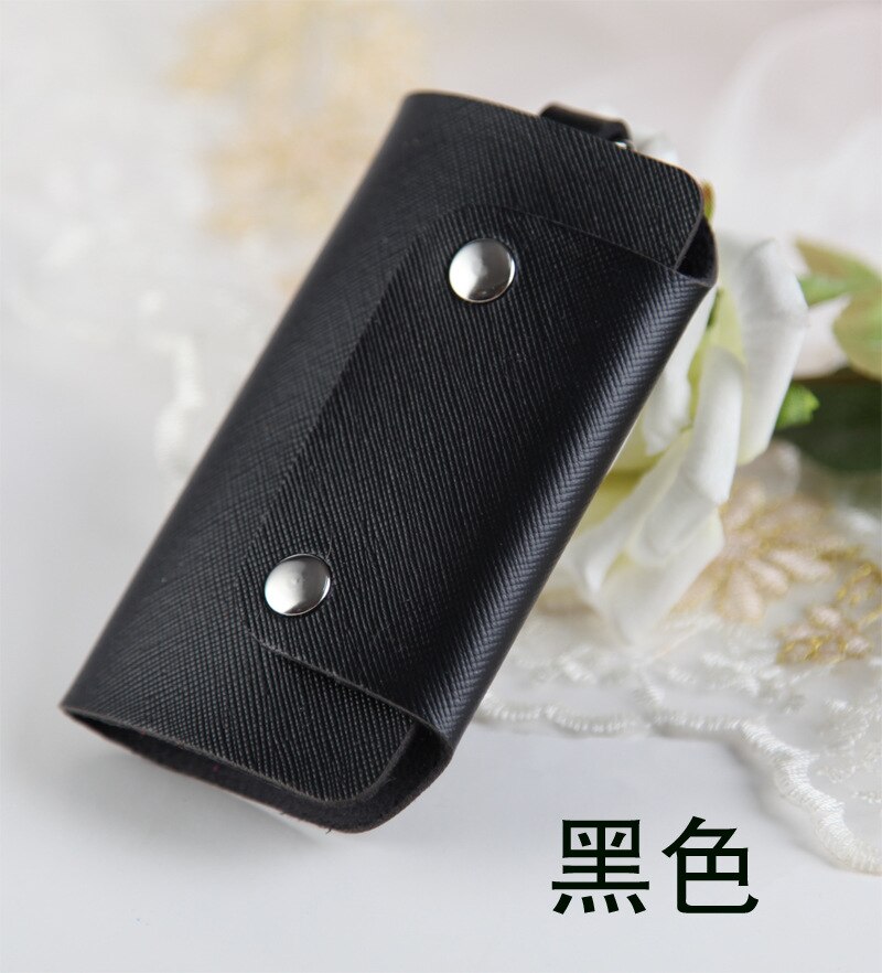 Pu Lederen Sleutel Portemonnee Kaarthouder Leuke Business Organizer Huishoudster Case Sleutelhanger Portemonnees Mannen Vrouwen Pocket Autosleutels Bag: Black A