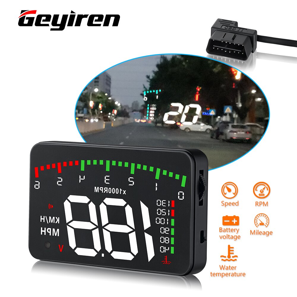 WIIYII A100 3.5 A900 HUD Head-Up Display Car-Styling Overspeed Warning Windshield Projector Alarm System Auto Detector de coche