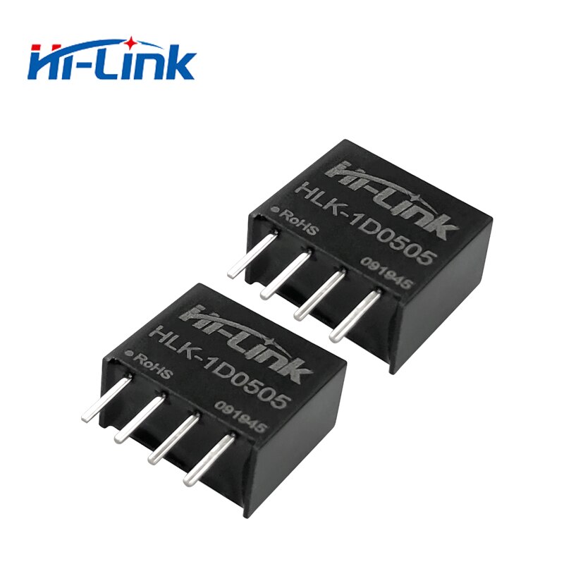 10 pcs/lot HLK-1D0505 5V 1W 200mA DC to DC 80% transfer 4:1 wide voltage input power supply modules