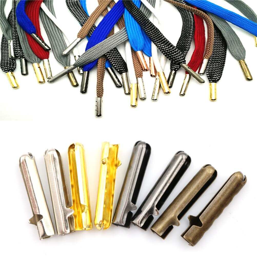 10 stk metal gør-det-selv-snørebånd reparation sko snørespidser udskiftning ende snørebånd craft 3.5mm*23mm