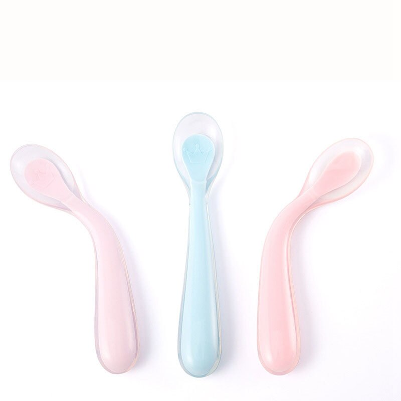 Baby Lepels Voeden Gerechten Servies Flexibele Zachte Siliconen Baby Twist Lepel voor Kinderen Jongens Meisjes Siliconen Lepel Voeden Peuter